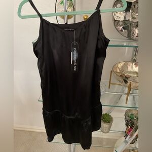 Snapdragon &Twig Black Single Ruffle Slip dress